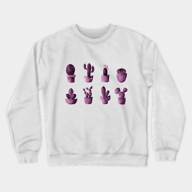 One cactus six cacti in pink Crewneck Sweatshirt by Aidi Riera